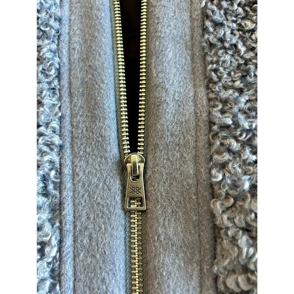 EUC Soia & Kyo DANIELA Faux Shearling Jacket Blue Size Medium Teddy Zip Coat - Picture 13 of 16